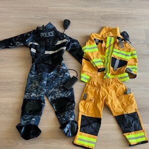 Kids Police and Firefighter Costume Set